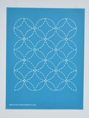Sashiko Stitch Wineglasses Stencil