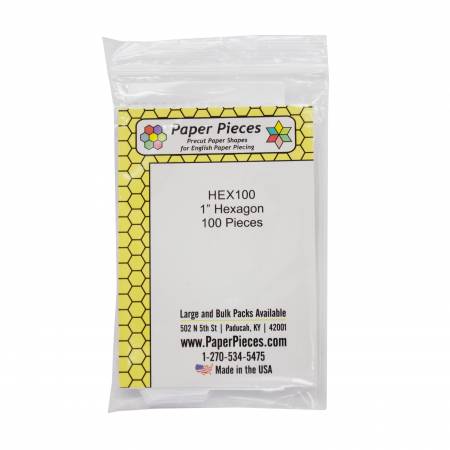 Paper Piece Hexagons Pack 1in 100pc