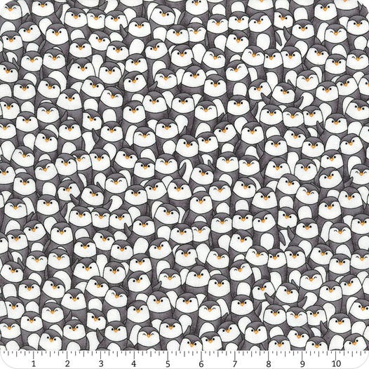 1 yard cut of Feelin' Frosty - Tuxedo Packed Penguins Flannel