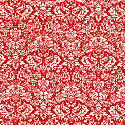 Shiny Objects Holiday Twinkle - Damask - Red