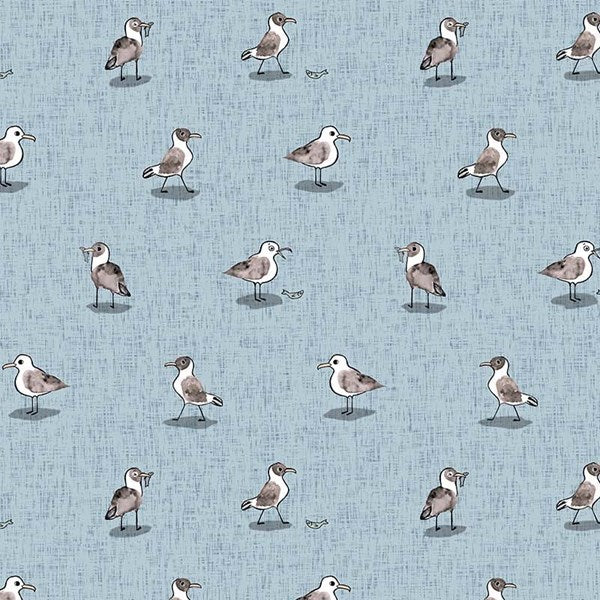 Calm Waters - Seagulls - Blue