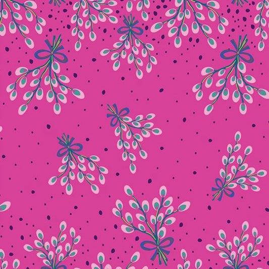 2 yard cut of Swatch Book - Bouquets - Fuchsia