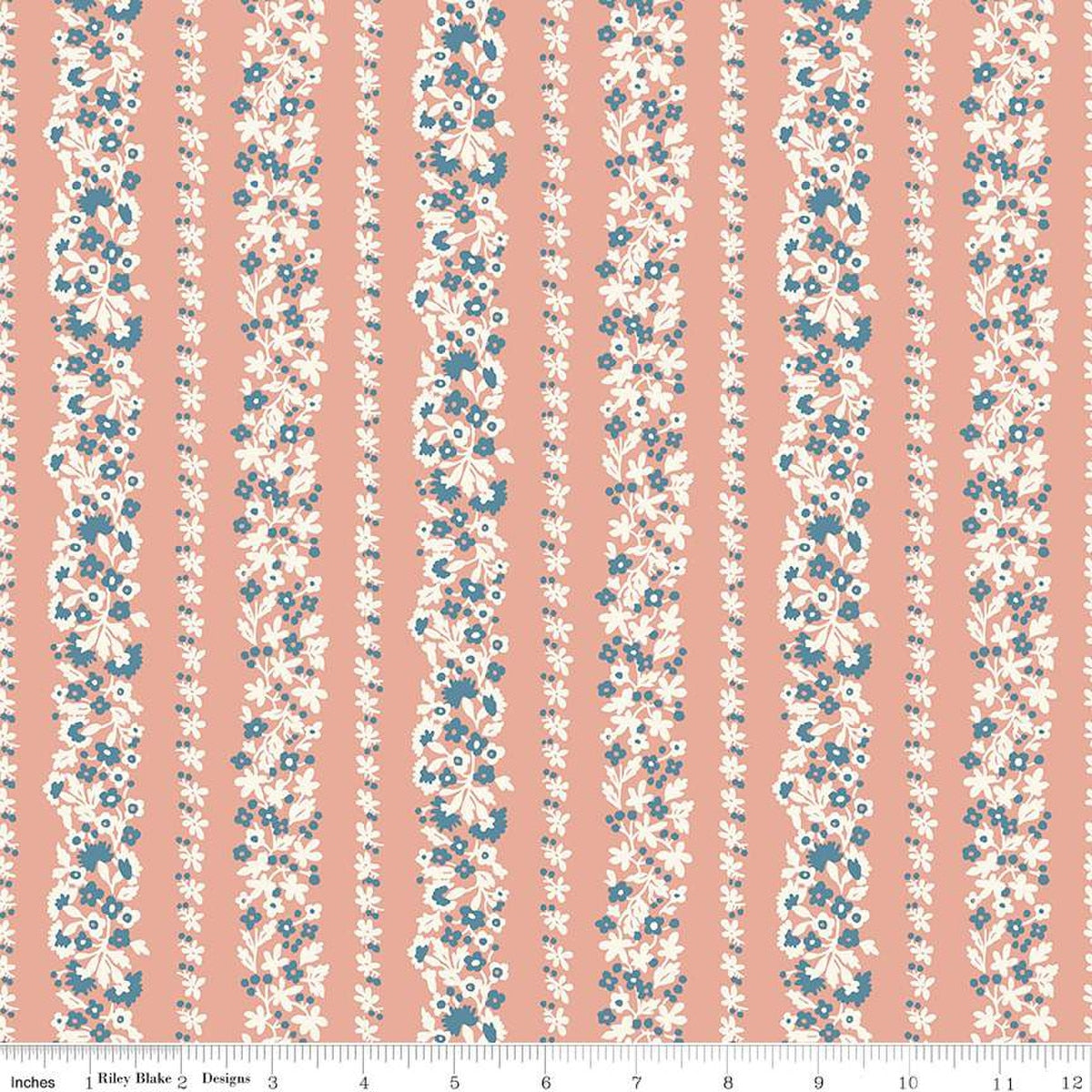 Liberty Denim Florals Topiary Stripe B