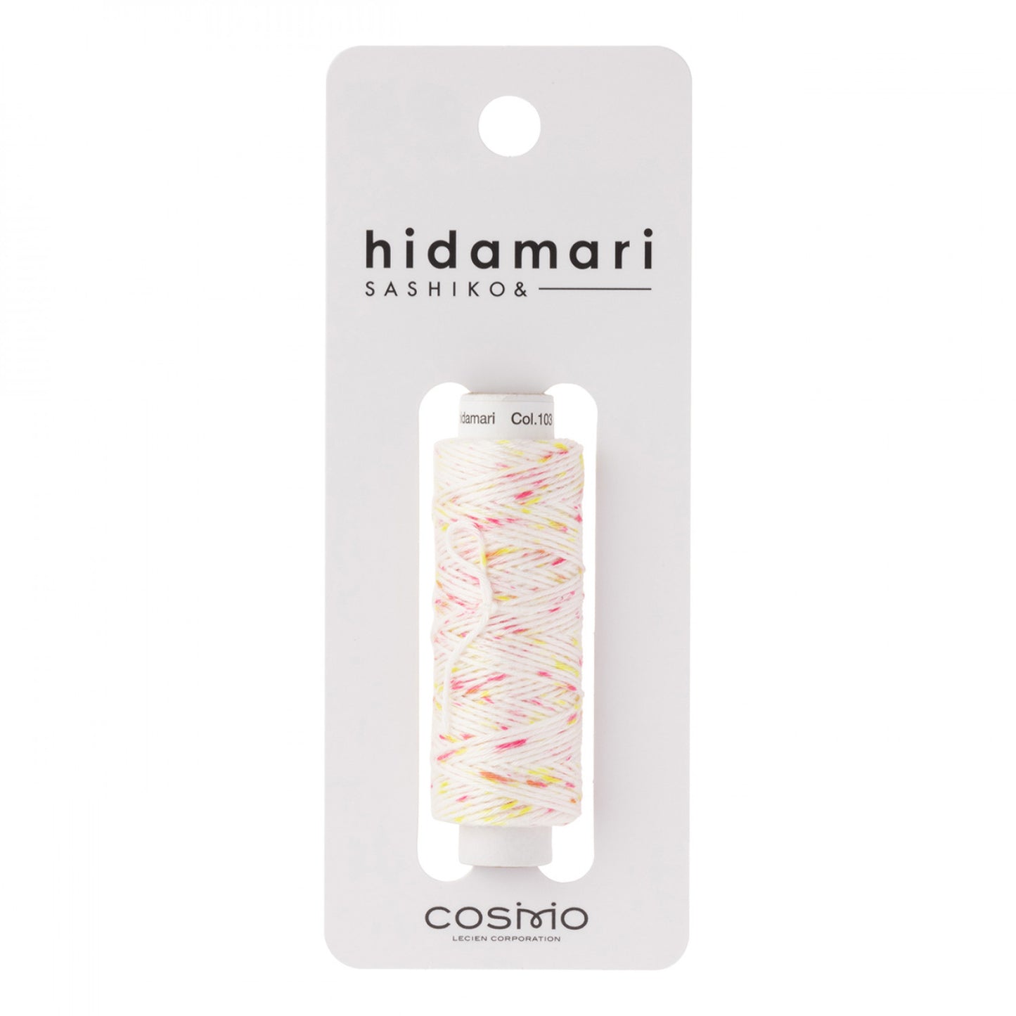 Cosmo Hidamari Sashiko Variegated Thread 30 Meters Pink Yellow - Col 103