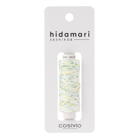 Cosmo Hidamari Sashiko Variegated Thread 30 Meters Yellow Green - Col 104