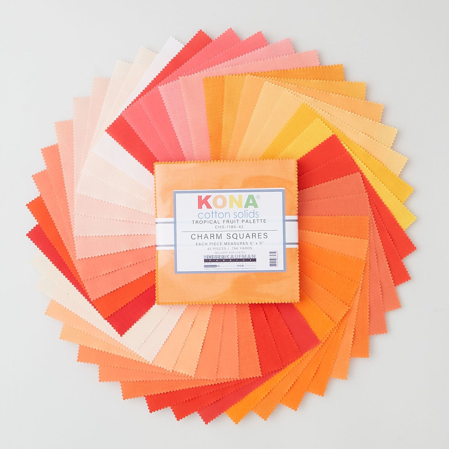 Kona Cotton - Tropical Fruit Palette - 5" Charm Pack