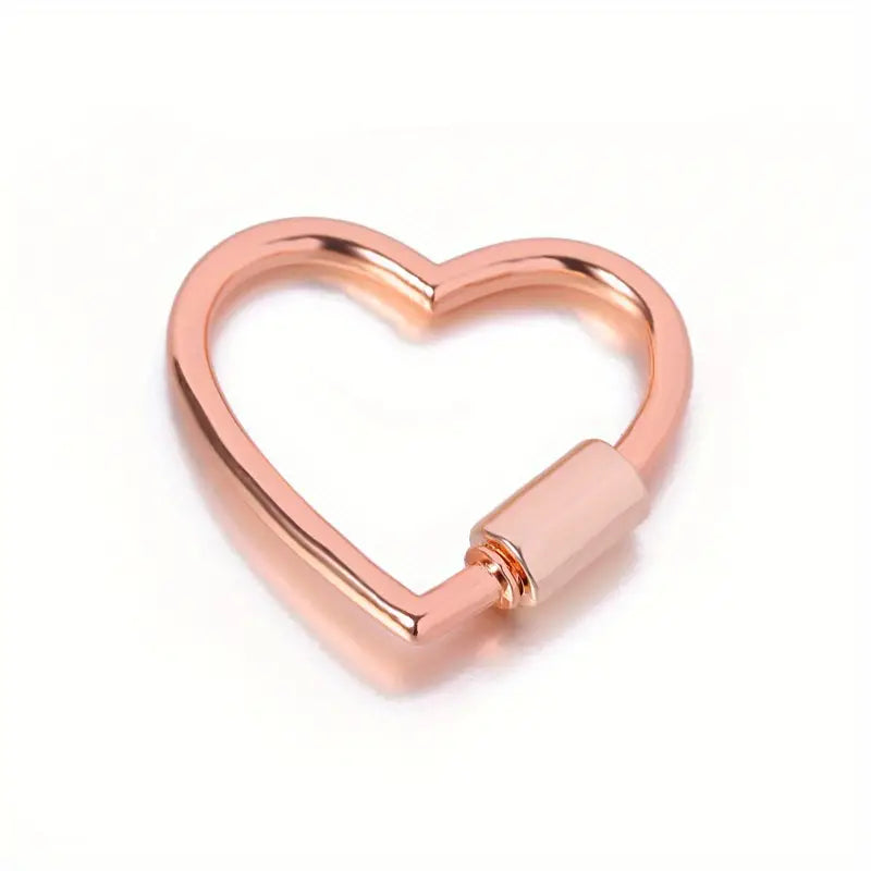 Heart Shaped Open Ring Keychain in Rose Gold