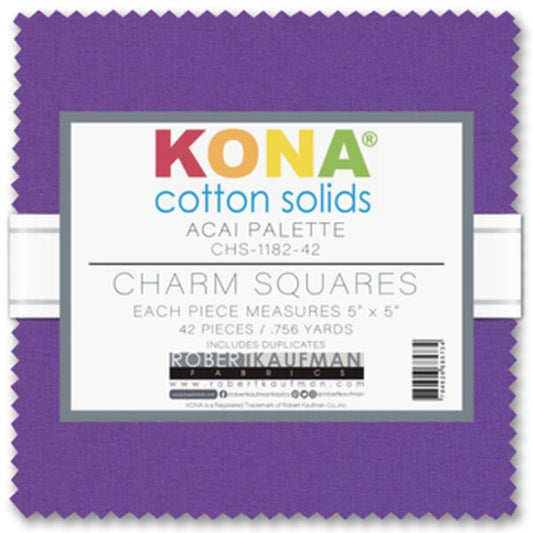 Kona Cotton - Acai Palette - 5" Charm Pack