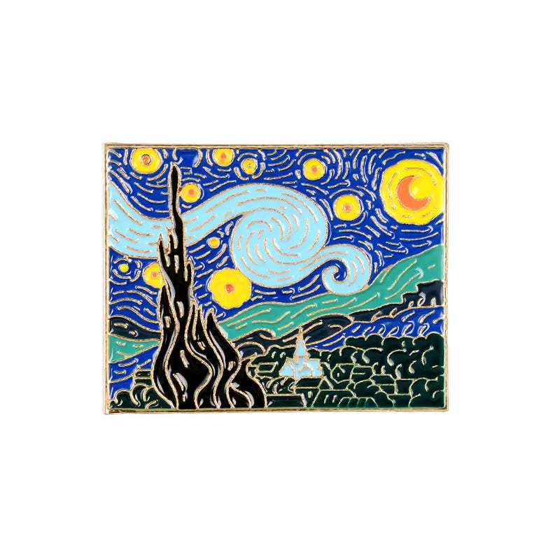 Van Gogh Starry Night enamel pin