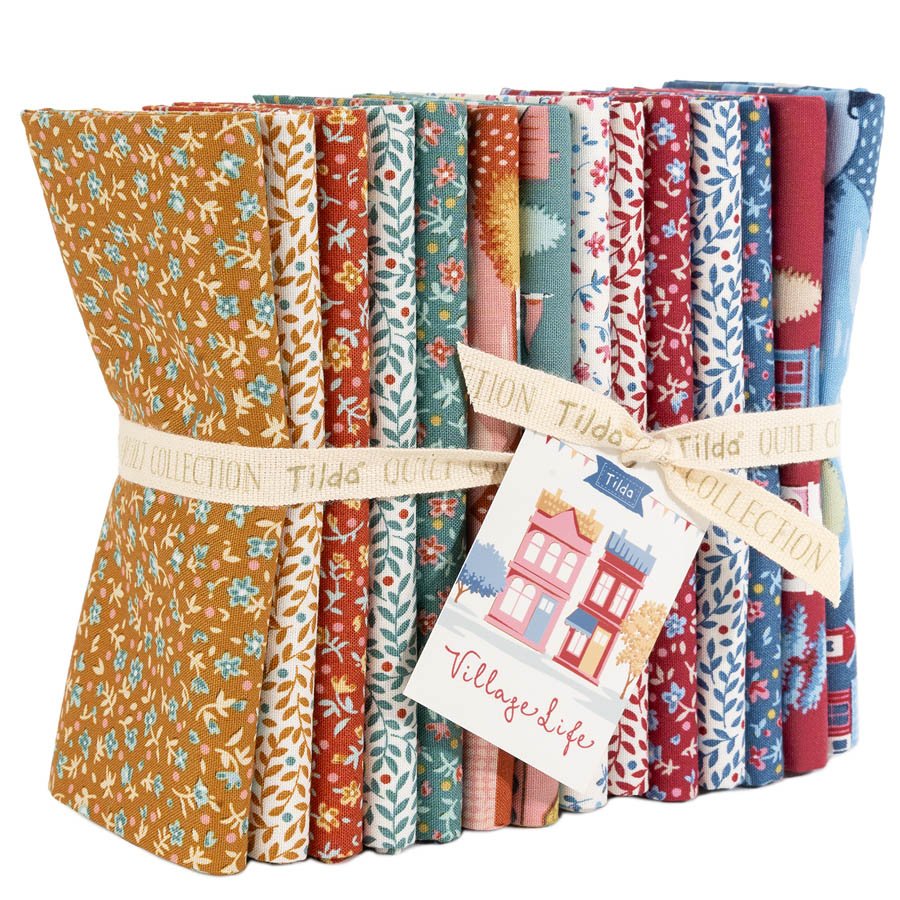 Tilda Village Life Fat Quarter Bundle 14 fabrics 21 x 19"