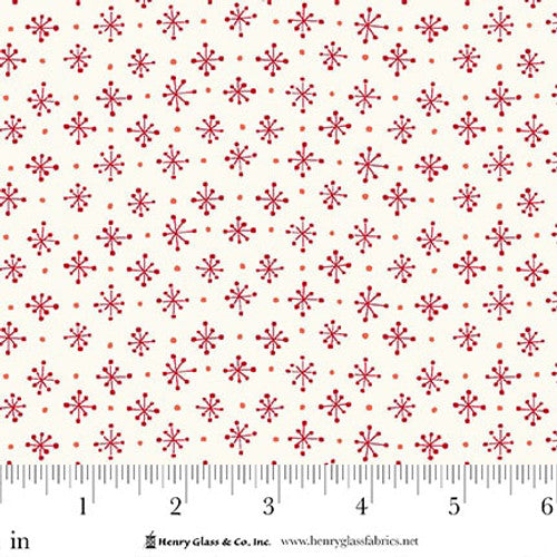 Scandinavian Holiday - Mini Snowflakes, Cream/Red