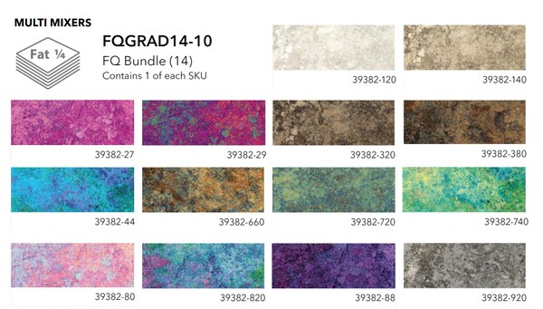 Stonehenge Multi Mixers - Fat Quarter Bundle - 14pc