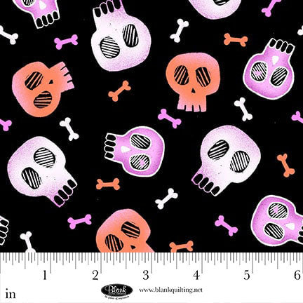 Ghostly Greetings - Skulls - Black