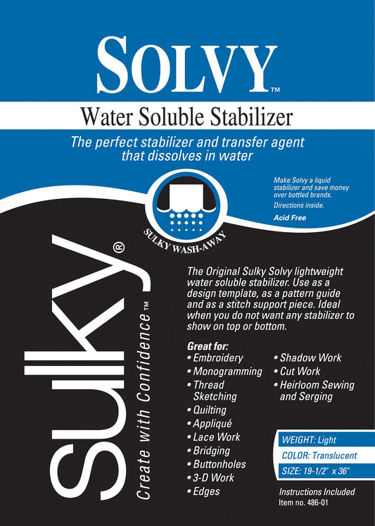 Solvy Lightweight Water Soluble Stabilizer 20in x 1yd