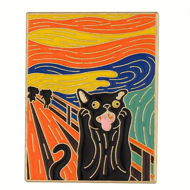 "Van Gogh" Screaming Kitty Enamel Pin