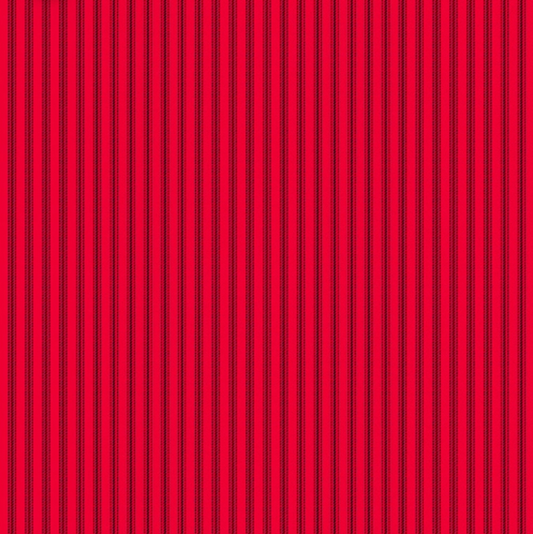 Stitching Housewives Stripes Black On Red