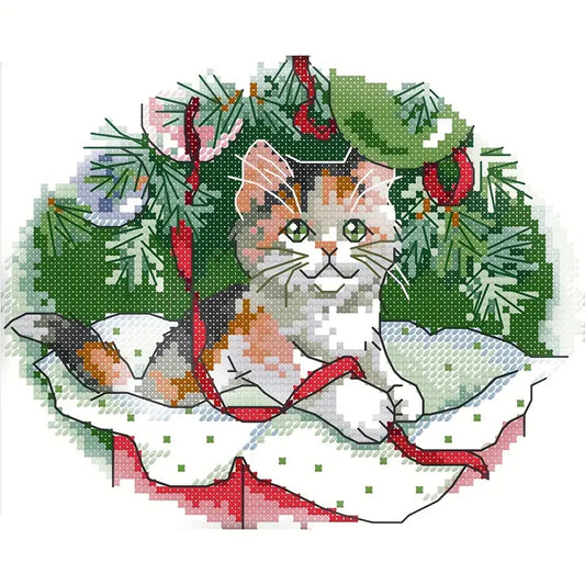 Kitten Holiday Cross Stitch Kit