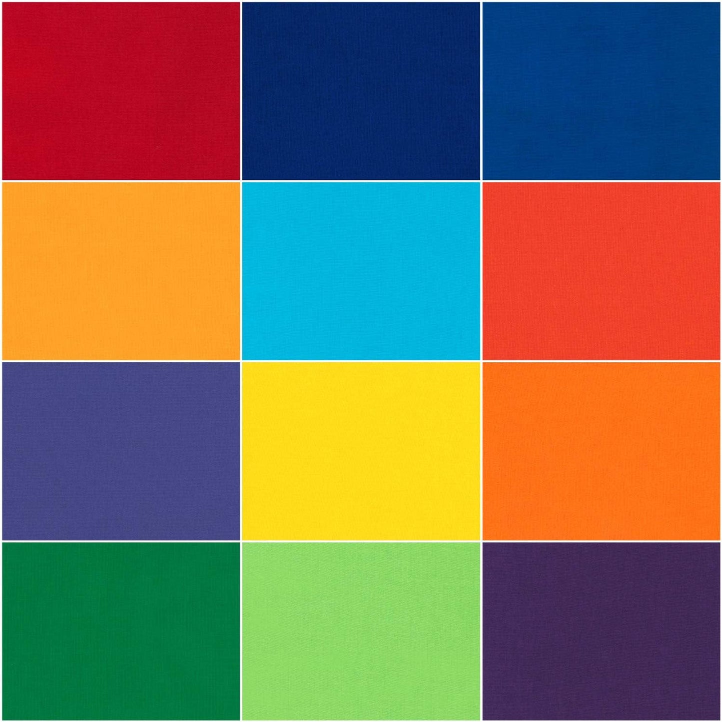 Kona Cotton - Bright Rainbow Palette - 2.5" Jelly Roll