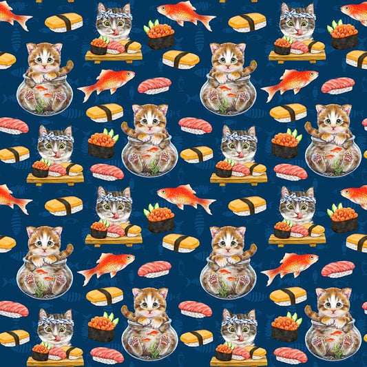 Instagram Famous - Sushi Cats - Navy