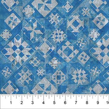 Banyan Batiks Got the Blues Doubled Quilt Block