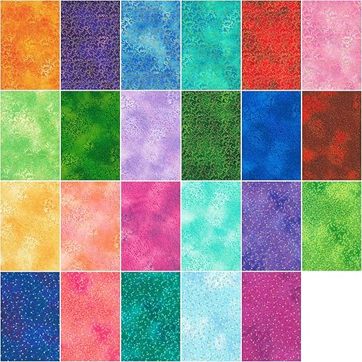 Mixed Metallics by Studio RK - Rainbow Colorstory Fat Quarter Bundle, 23pc