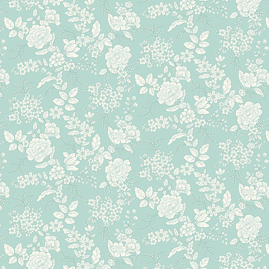 Tranquility - Floral, Light Aqua