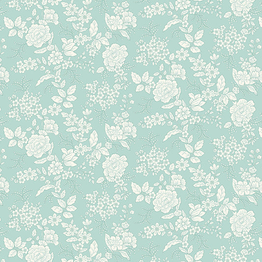 Tranquility - Floral, Light Aqua