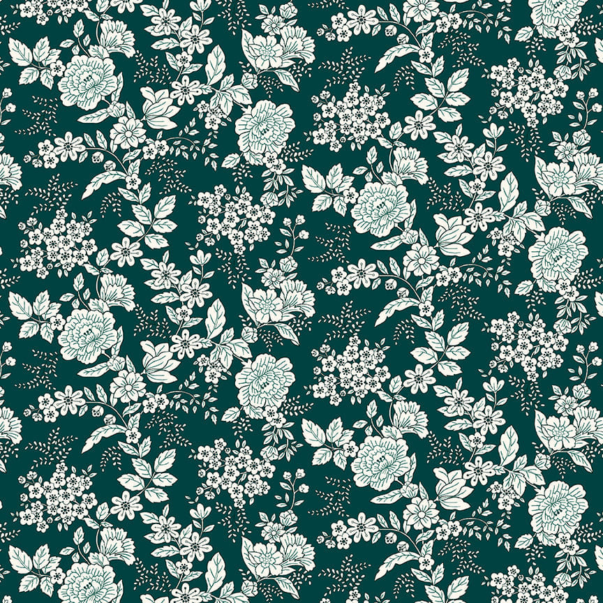 Tranquility - Floral, Teal