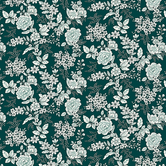 Tranquility - Floral, Teal