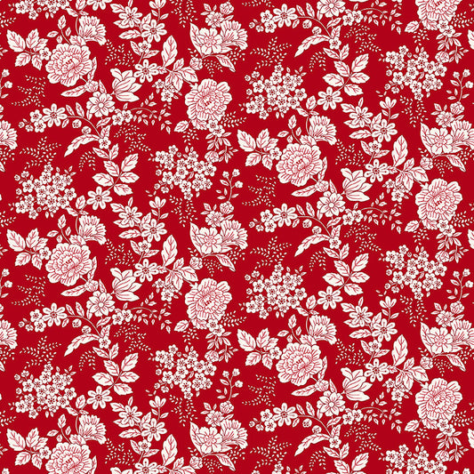 Tranquility - Floral, Brick Red