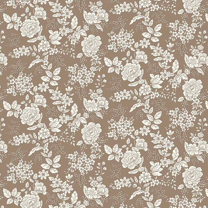 Tranquility - Floral, Dark Taupe