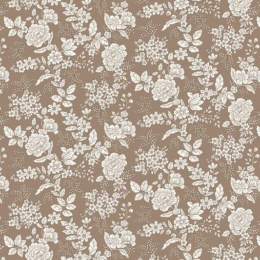 Tranquility - Floral, Dark Taupe