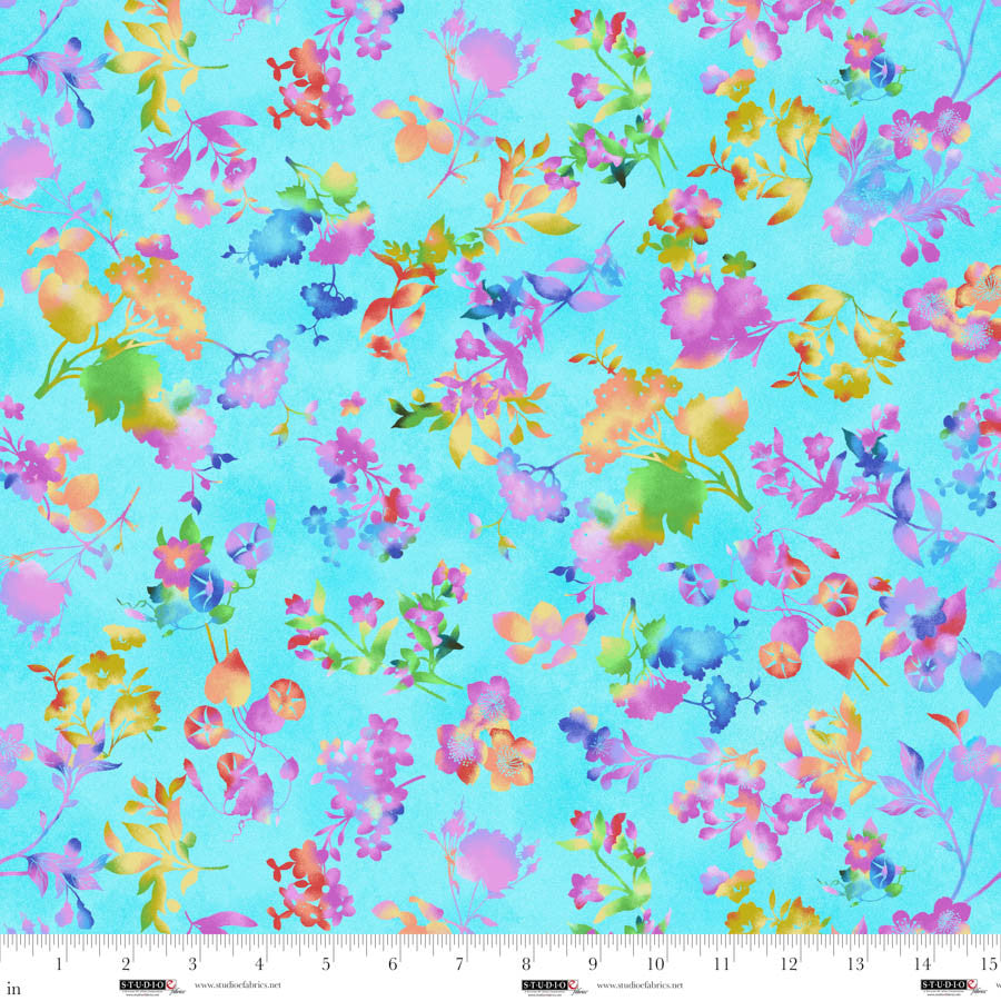 Butterfly Boutique - Floral Silhouette - Sky Blue