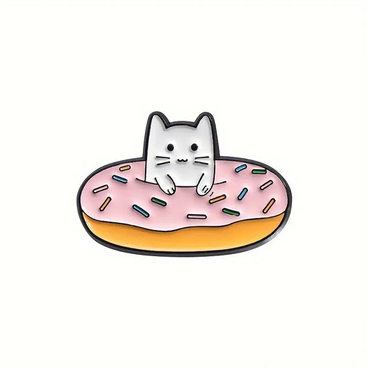 Cat in Donut Enamel Pin