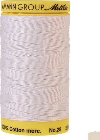 Silk Finish 28wt Solid Cotton Thread 267yds White 9129-2000