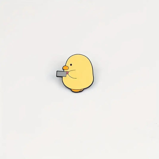 Cute Grumpy Duck enamel pin
