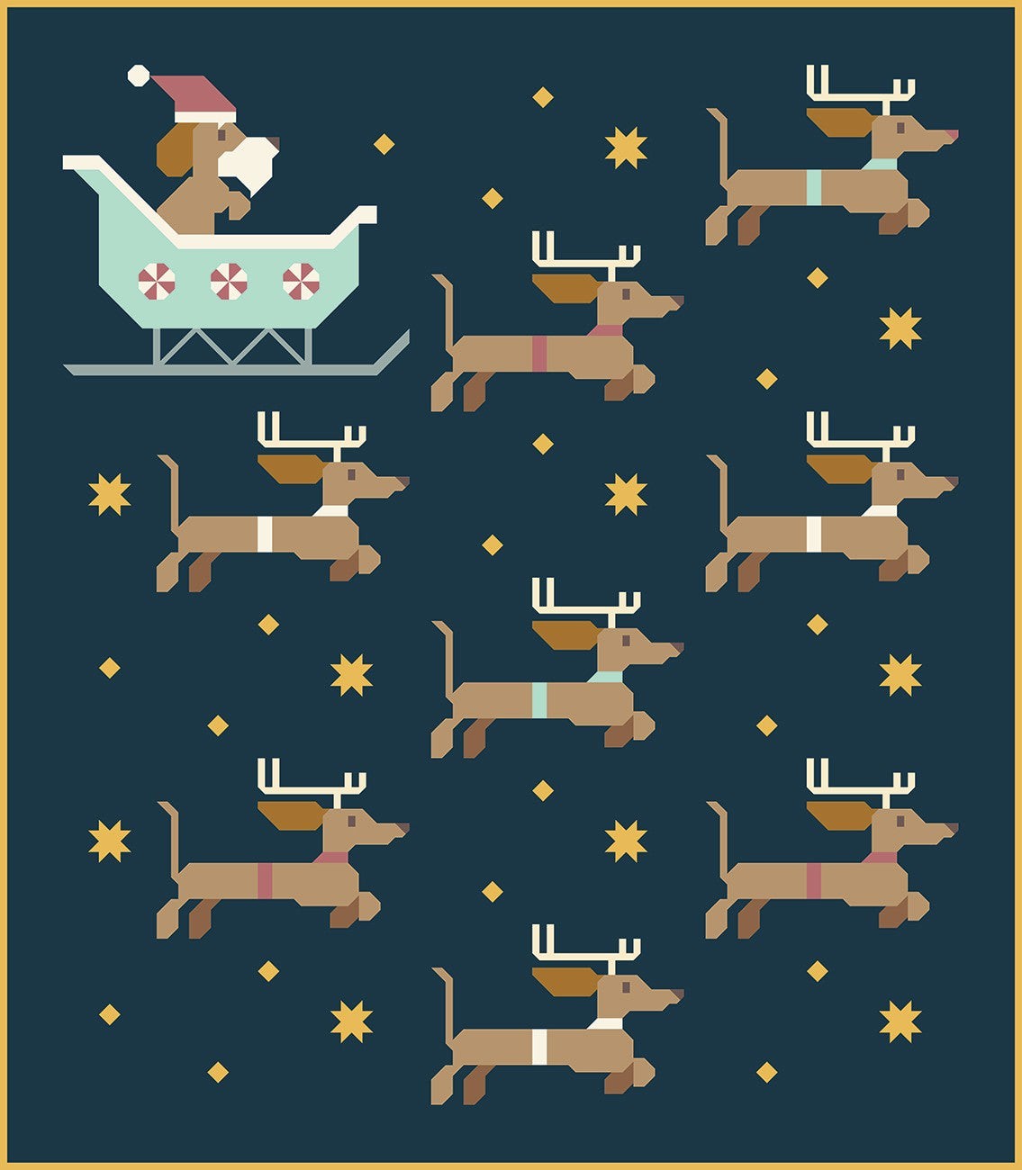 Dachshund through the Snow Quilt Pattern
