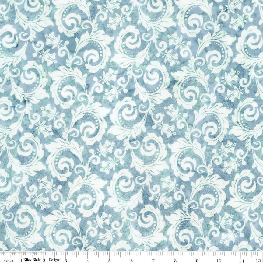 Batiks Decorator Style Steel Sapphire Swirlies