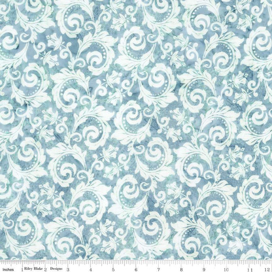 Batiks Decorator Style Steel Sapphire Swirlies