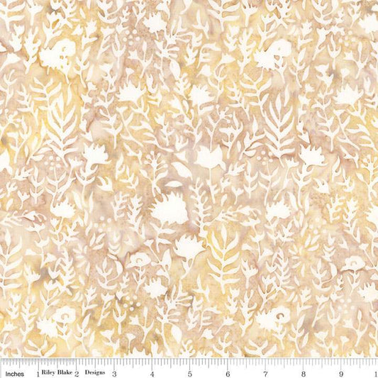 Batiks Floral Grid Parmesan