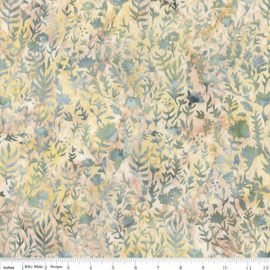 Batiks Floral Grid Caribbean Shale