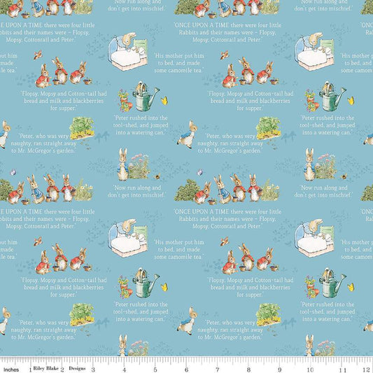 The Tale of Peter Rabbit Text Blue