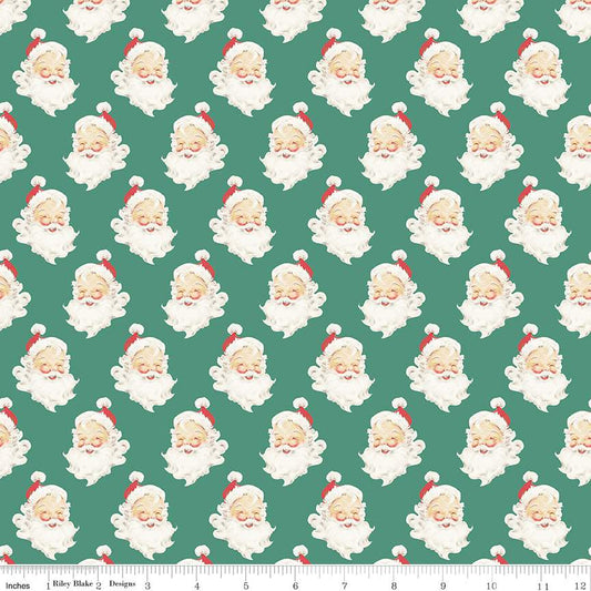 Merry Little Christmas Santa Heads Pine