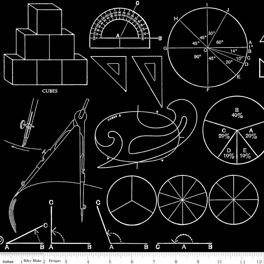 Old School Math Graphs Black