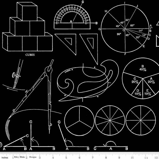 Old School Math Graphs Black