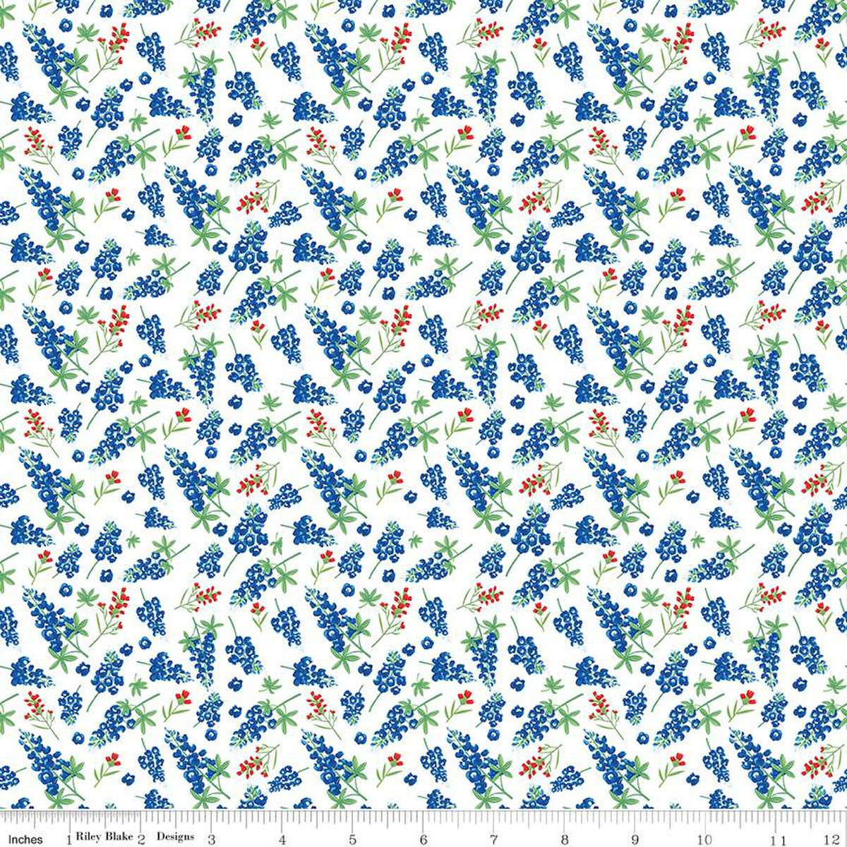 Friendship Florals Bluebonnets White