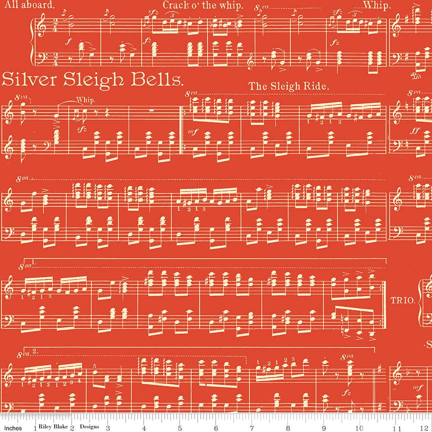 Classic Christmas Sheet Music Red