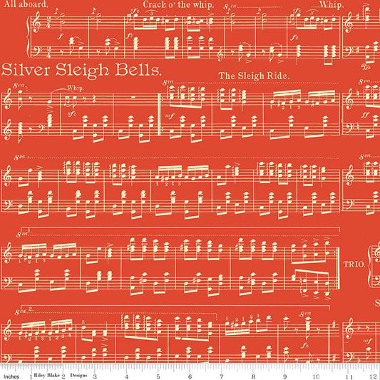Classic Christmas Sheet Music Red