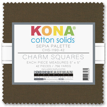 Kona Cotton - Sepia Palette - 5" Charm Pack