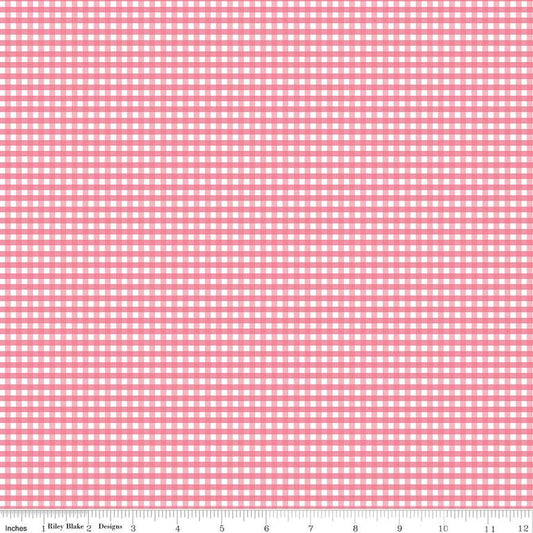 1/8" Small Gingham Sugar Pink